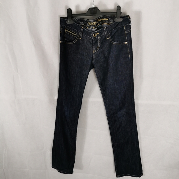 Ladies Vintage Y2K 2000s Jeans Size 6 8 27 GUESS PREMIUM Straight Leg - Picture 2 of 10